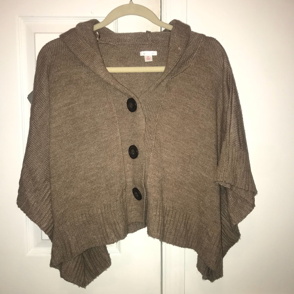 Cropped poncho sweater
